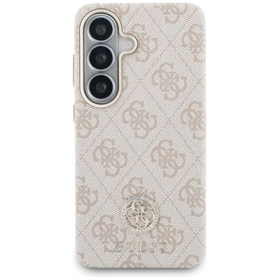 3. Guess 4G Strass-Rundlogo MagSafe Hülle für Samsung Galaxy S26 - Pink