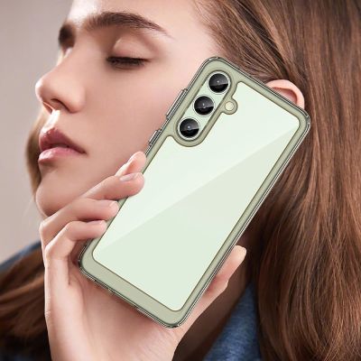5. Outer Space Silikonhülle mit Gelrahmen für Samsung Galaxy S24 FE – Transparent und Schwarz