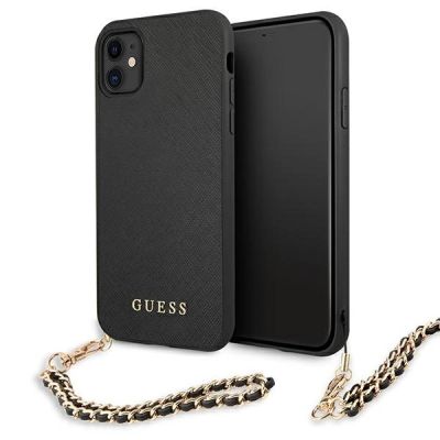 Guess Saffiano Chain Case für iPhone 11 6.1" / Xr - Schwarz