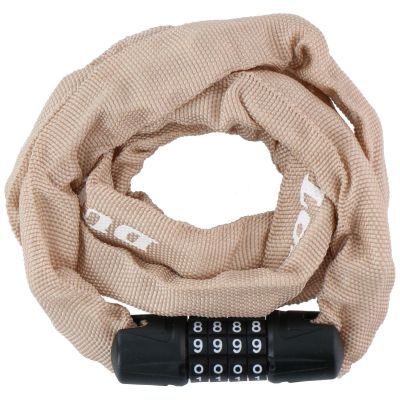 2. DUNLOP Fahrradschlosskette mit Code, 120 cm lang – Beige