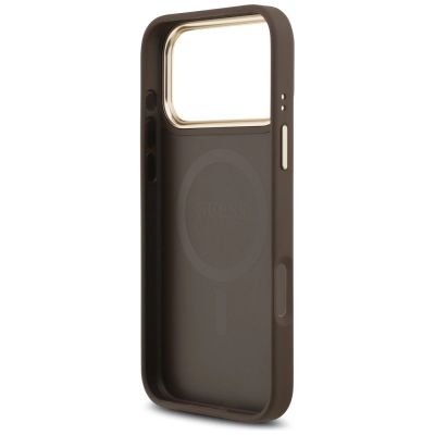 7. Guess 4G PU Classic Logo MagSafe Case für iPhone 17 Pro Max - Braun