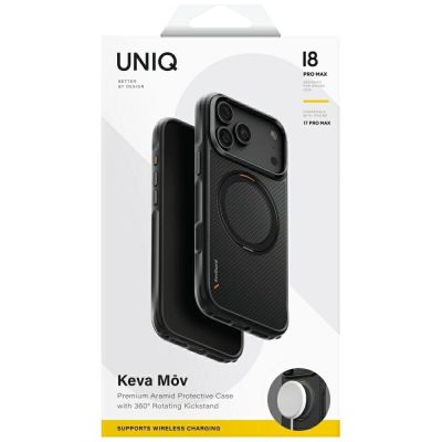 15. Uniq Keva Mov Magclick Ladehülle für iPhone 18 Pro Max / 17 Pro Max – Schwarz