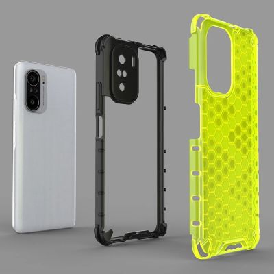 13. Honeycomb Handyhülle Schutzhülle mit TPU Rahmen für Xiaomi Redmi K40 Pro+ / K40 Pro / K40 / Poco F3 blau