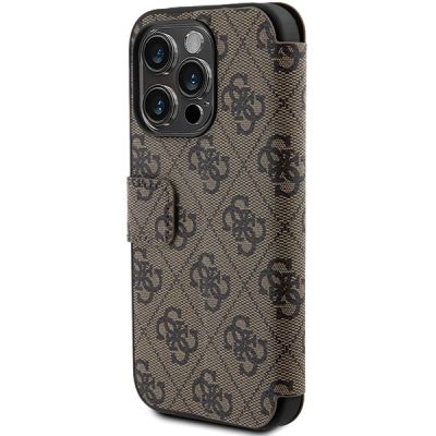 6. Guess 4G Metal Logo Hülle für iPhone 15 Pro – braun
