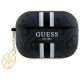 Guess GUAP2P4RPSK AirPods Pro 2 (2022/2023) Hülle schwarz/schwarz 4G bedruckter Streifen-Charm