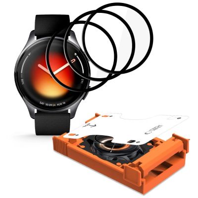 2. Tech-Protect Easy Set Flex+ 3er-Pack Hybridglas für Xiaomi Watch 5 – Schwarz