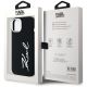 8. Karl Lagerfeld Silikon Metall Script Logo iPhone 15 Hülle - Schwarz