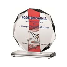 Glastrophäe mit LuxorJet-Farbdruck