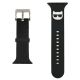 2. Karl Lagerfeld KLAWLSLCK Apple Watch Strap 42/44 / 45mm schwarz / schwarzes Armband Silikon Choupette Heads