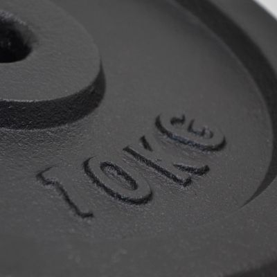 8. SCHWARZES GUSSEISEN GEWICHT 10KG ENERO FIT Ø26,5 1 Stück.