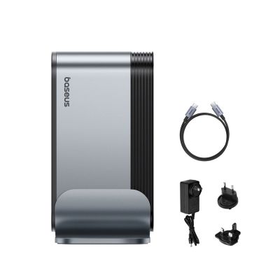 14. Baseus UnionJoy USB-C Dockingstation (2x HDMI 4K@60Hz, 1x DisplayPort 4K@60Hz, 3x USB-A 3.0, 2x USB-C 3.0, 2x USB-A 2.0, 1x RJ45 PD PC, 1x SD+TF, 1x 3,5-mm-Klinkenanschluss) – Grau