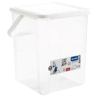ROTHO Waschmittelbehälter 5 kg 9 l Transparent/Weiß