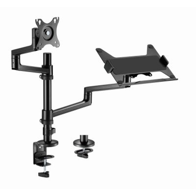 2. GEMBIRD Verstellbarer Schreibtischarm/Monitorhalterung + Notebookständer 17-32 Zoll, VESA 100x100 mm, bis zu 8 kg