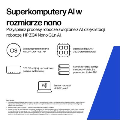 61. HP ZGX Nano G1n AI GB10 128 GB LPDDR5x-SDRAM 4 TB SSD Linux Mini-PC AI Workstation, AI PC Schwarz