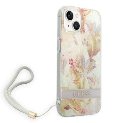 3. Guess GUOHCP14MHFLSU iPhone 14 Plus 6,7 "lila / lila Hardcase Flower Strap