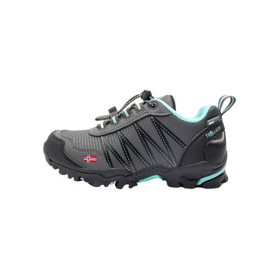 2. Trollkids Kinder Trolltunga Hiker Low wasserdichte Wanderschuhe für Jungen/Mädchen, Anthrazit/Mint (155-609)