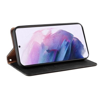 10. Magnetband Hülle Hülle für Samsung Galaxy S22+ (S22 Plus) Tasche Geldbörse + Mini Lanyard Anhänger Schwarz