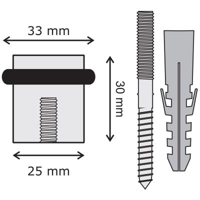 5. Türstopper 25/30 mm aus satiniertem Edelstahl KOWALSKI