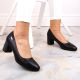 16. Sergio Leone W SK314A schwarze Pumps mit dekorativem Blockabsatz