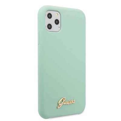 5. Guess GUHCN58LSLMGG iPhone 11 Pro grün/grün Hartschale Silikon Vintage Gold Logo