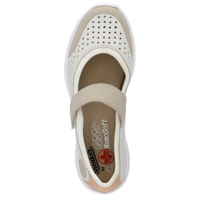 34. Bequeme Rieker W RKR575A Lochmusterschuhe, beige