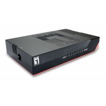 LevelOne GSW-0807 Netzwerk-Switch, unmanaged Gigabit Ethernet (10/100/1000), Schwarz, Rot