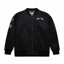 Mitchell & Ness Leichte Satin-Bomberjacke San Antonio Spurs M SJKT6599-SASYYPPPBLCK