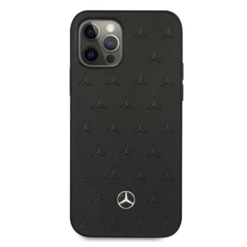 3. Mercedes Lederhülle mit Sternenmuster für iPhone 12 Pro Max – Schwarz