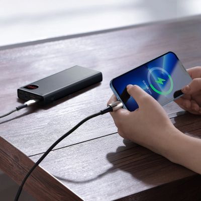 19. Baseus Adaman Powerbank mit Schnellladung 20000 mAh 22,5 W + USB-A - USB-C 3A Kabel 0,3 m schwarz