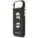 6. Karl Lagerfeld FW iPhone Air Hülle mit genarbten Karl & Choupette Köpfen, Pins und Logo - Schwarz
