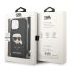 7. Karl Lagerfeld Iconik Case aus Leder mit Monogramm-Patch und Kordel für iPhone 13 Pro / 13 - Schwarz