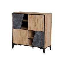 4D OVO Regal 90x38xH90 Eiche/Beton