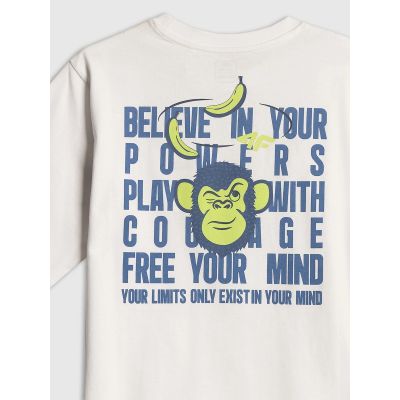 7. Locker geschnittenes Jungen-T-Shirt mit Aufdruck 4F 4FJRSS26TTSHM4276-10S