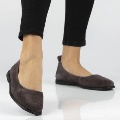 6. Damen-Ballerinas aus Wildleder, braun, DP7741