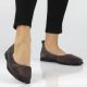 6. Damen-Ballerinas aus Wildleder, braun, DP7741