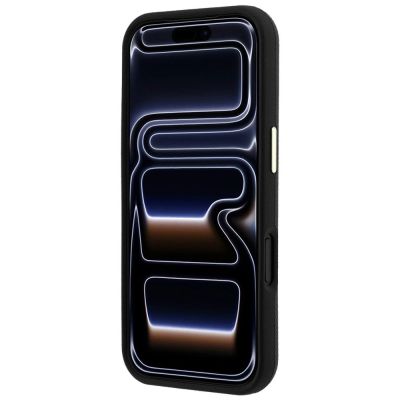 5. Guess Grained & Big Resin Logo Case für iPhone 18 Pro Max / 17 Pro Max - Schwarz