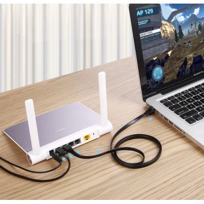 9. Ugreen Internet Netzwerkkabel Ethernet Patchkabel RJ45 Cat 7 STP LAN 10 Gbps 10m Schwarz (NW106 11265)