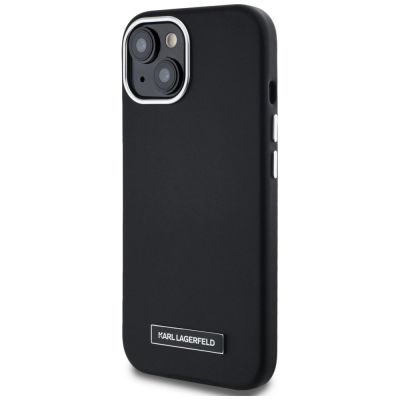 2. Karl Lagerfeld FW Metal Plate MagSafe iPhone 15 Hülle - Schwarz