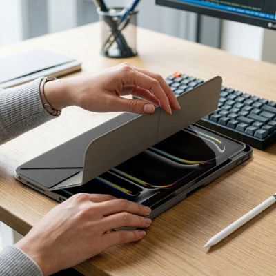 9. AMAZINGTHING Titan Pro Hülle für iPad A16 11" mit 720° drehbarem Ständer und Stifthalter - Schwarz