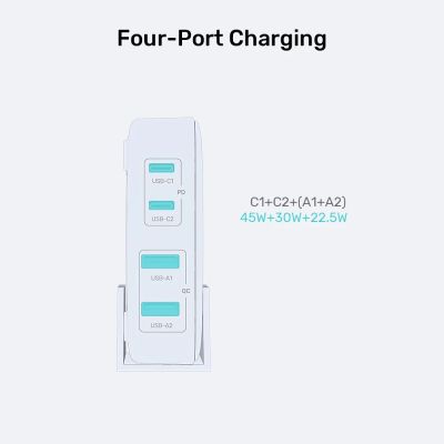 8. UNITEK GAN Tischladegerät 100W 2xUSB-A 2xUSB-C Schwarz