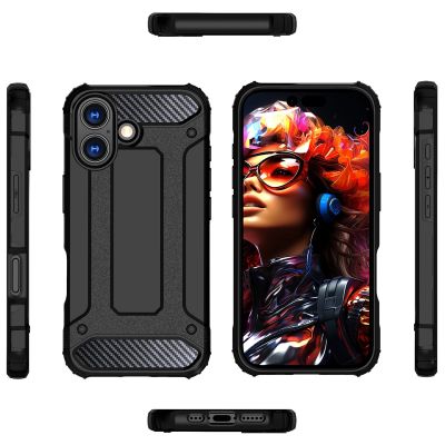 4. Hybrid Armor Hülle für iPhone 17 - Schwarz