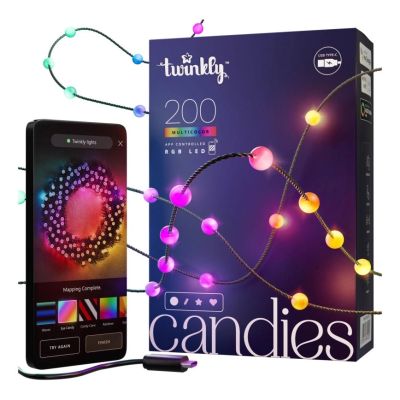2. Twinkly Candies – 200 perlenförmige RGB-LEDs, grünes Kabel, USB-C