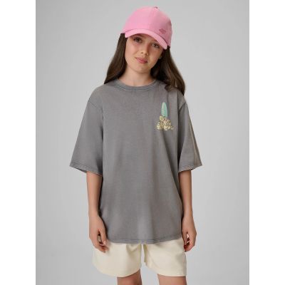 Lockeres T-Shirt mit Aufdruck für Mädchen 4F 4FJRSS26TTSHF3980-25S