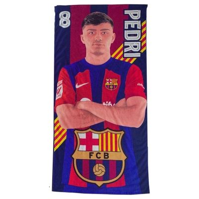 5. FC Barcelona Pedri Strandtuch aus Mikrofaser, 70 x 140 cm, 120010