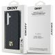 8. DKNY Leather Pattern Metal Logo MagSafe-Hülle für Samsung Galaxy S24+ – Schwarz