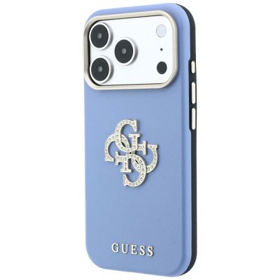 2. Guess Smooth & Big Strass Logo Hülle für iPhone 18 Pro Max / 17 Pro Max - Blau