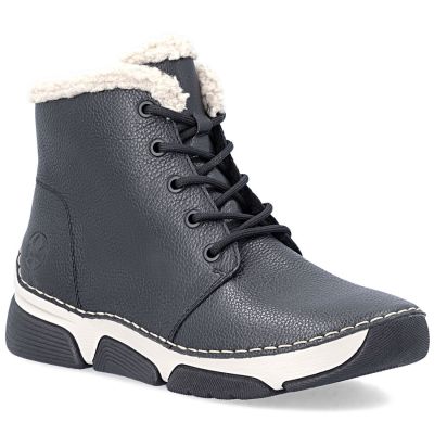 Damen-Ankle-Boots aus Leder, gefüttert, schwarz, Rieker 45946-00