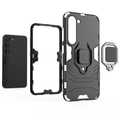 11. Ring Armor Hülle für Samsung Galaxy S23 gepanzerte Hülle magnetischer Haltering schwarz