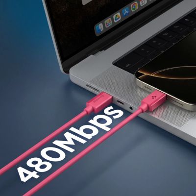 6. Spigen Essential EB6015CC USB-C-Kabel 60 W 100 cm – Rosa