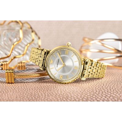6. EMPORIO ARMANI AR11766 Gianni T-Bar Damenuhr + Box